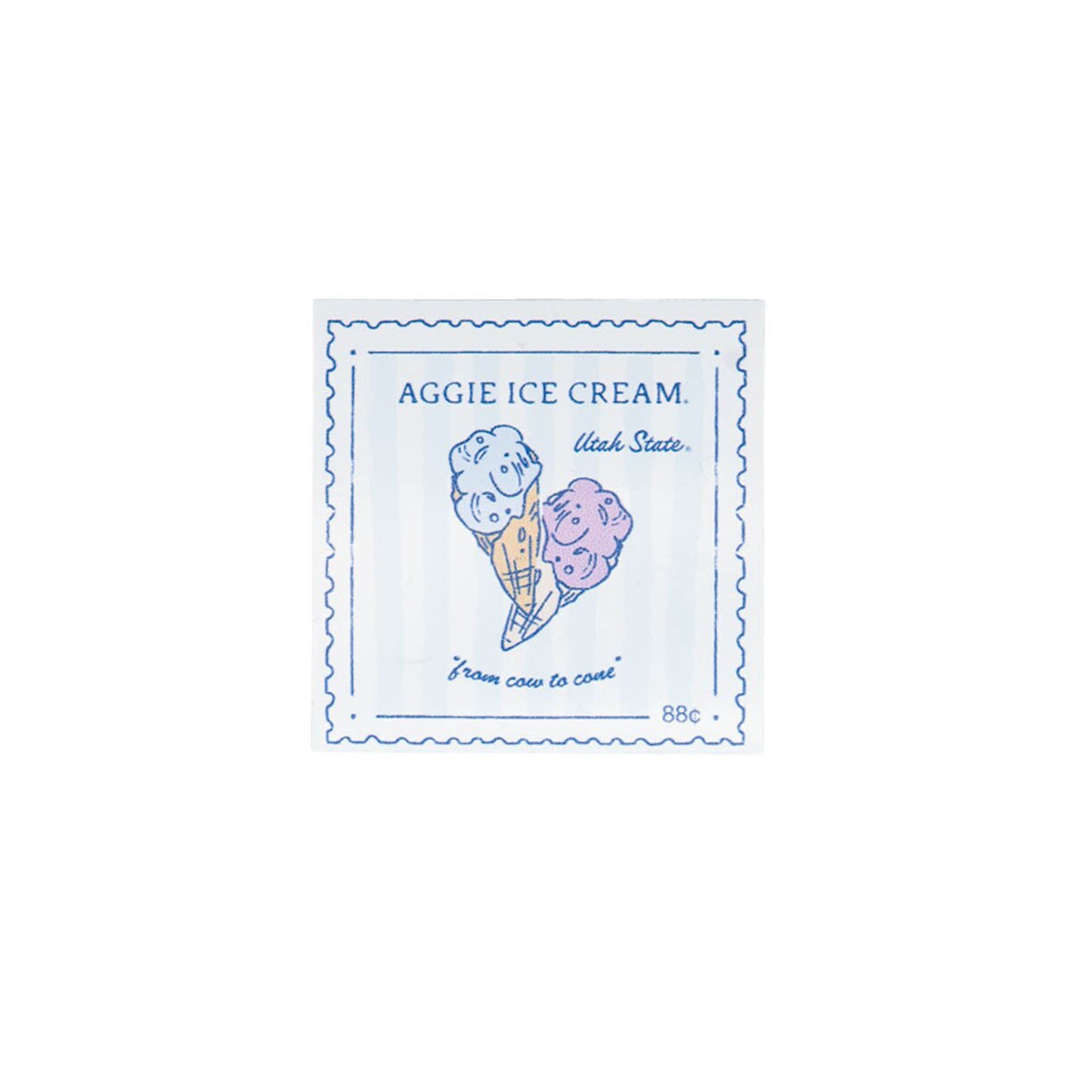 Utah State aggie ice cream postage stamp 2 in sticker